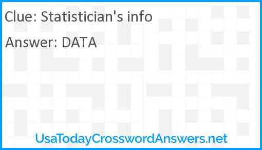 Statistician's info Answer