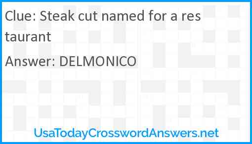 Steak cut named for a restaurant Answer