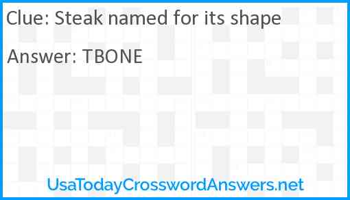 Steak named for its shape Answer