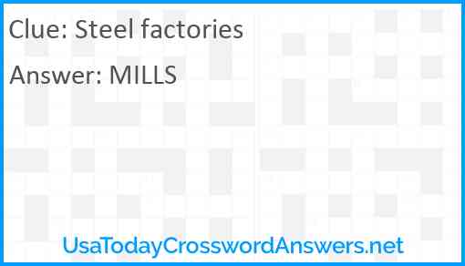 Steel factories Answer