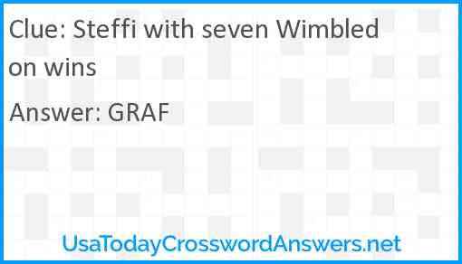 Steffi with seven Wimbledon wins Answer
