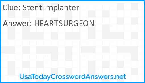 Stent implanter Answer