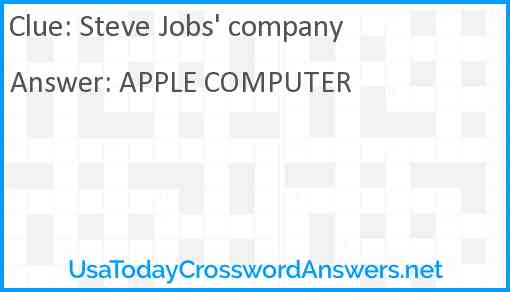 Steve Jobs' company Answer