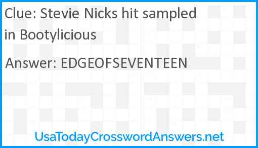 Stevie Nicks hit sampled in Bootylicious Answer