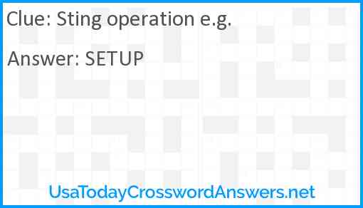 Sting operation e.g. Answer