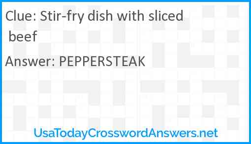 Stir-fry dish with sliced beef Answer