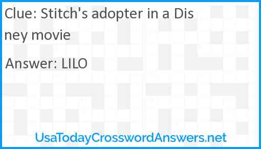 Stitch's adopter in a Disney movie Answer