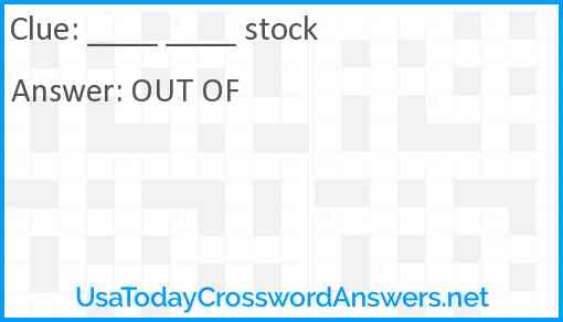 ____ ____ stock Answer