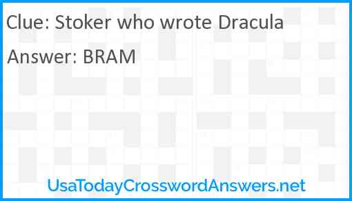 Stoker who wrote Dracula Answer
