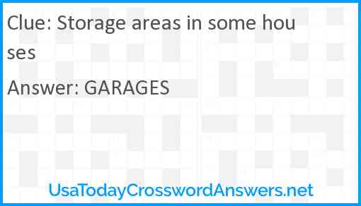 Storage areas in some houses Answer