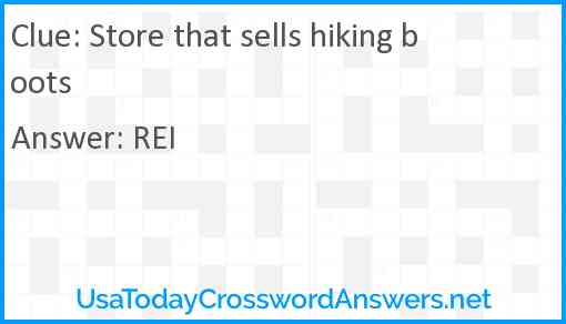 Store that sells hiking boots Answer