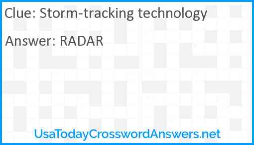 Storm-tracking technology Answer