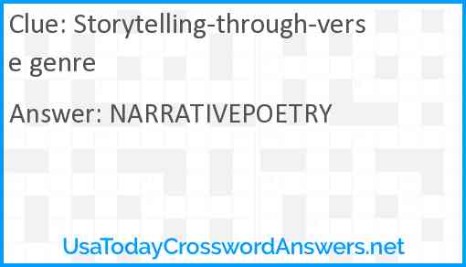 Storytelling-through-verse genre Answer