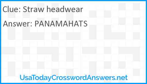 Straw headwear Answer