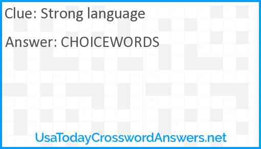 Strong language Answer