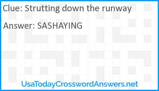 Strutting down the runway Answer