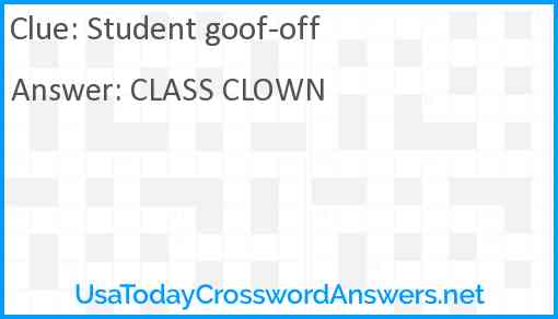 Student goof-off Answer