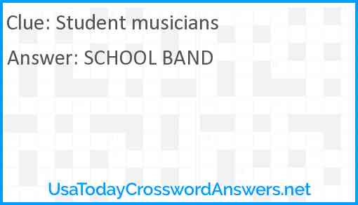 Student musicians Answer