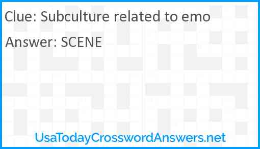 Subculture related to emo Answer