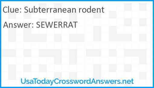 Subterranean rodent Answer