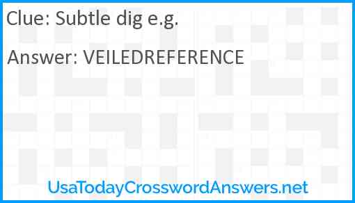 Subtle dig e.g. Answer