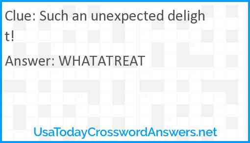 Such an unexpected delight! Answer