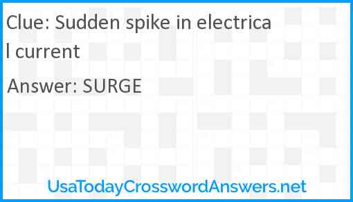 Sudden spike in electrical current Answer