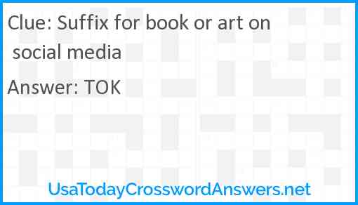 Suffix for book or art on social media Answer