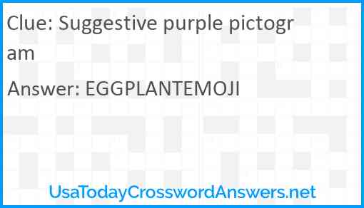 Suggestive purple pictogram Answer