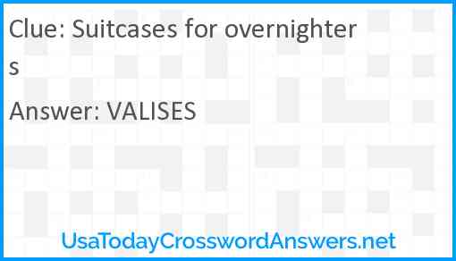 Suitcases for overnighters Answer