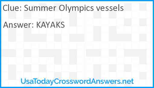 Summer Olympics vessels Answer