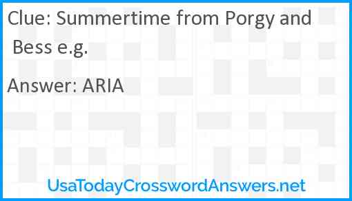 Summertime from Porgy and Bess e.g. Answer