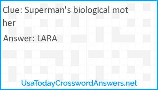 Superman's biological mother Answer