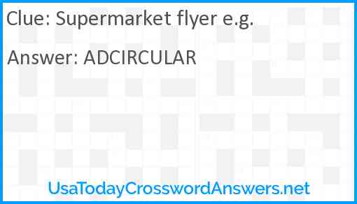 Supermarket flyer e.g. Answer