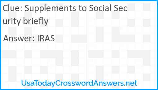 Supplements to Social Security briefly Answer