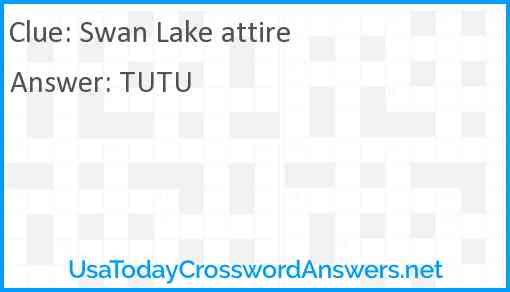 Swan Lake attire Answer