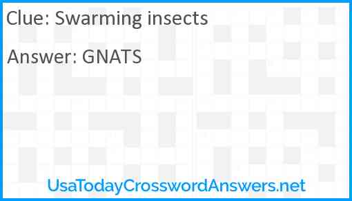 Swarming insects Answer