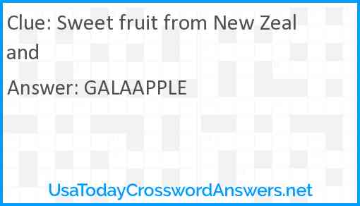 Sweet fruit from New Zealand Answer