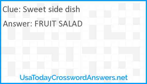 Sweet side dish Answer