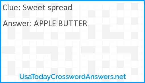 Sweet spread Answer