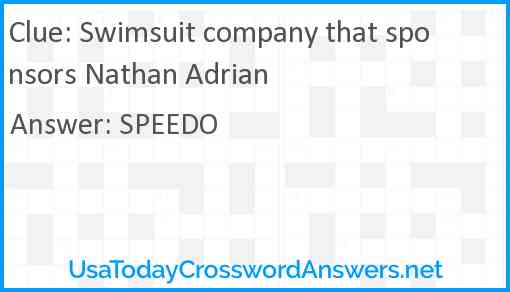Swimsuit company that sponsors Nathan Adrian Answer