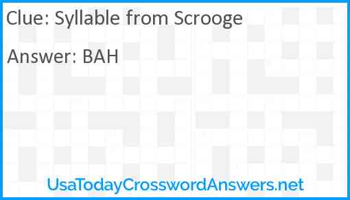 Syllable from Scrooge Answer