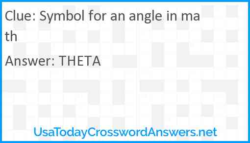 Symbol for an angle in math Answer