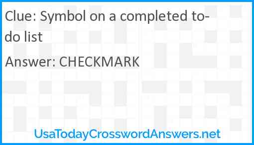 Symbol on a completed to-do list Answer