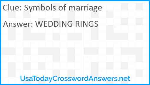 Symbols of marriage Answer
