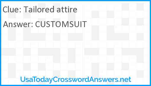 Tailored attire Answer