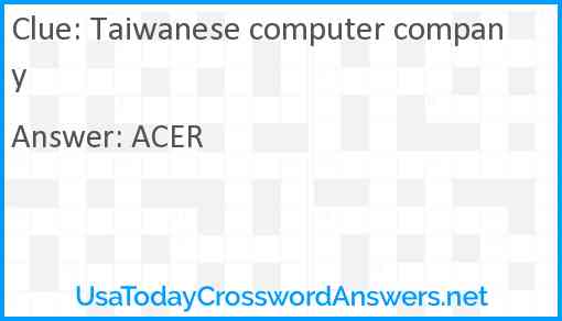 Taiwanese computer company Answer