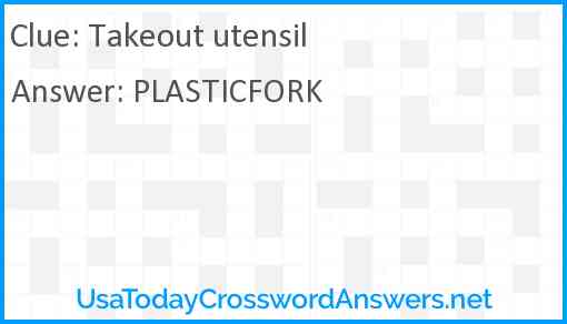 Takeout utensil Answer