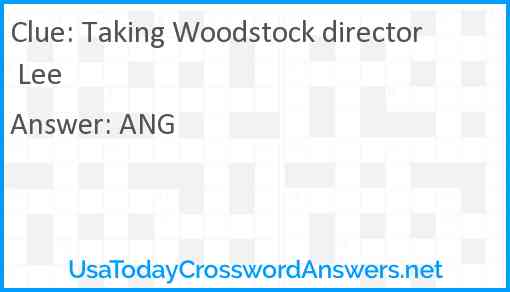 Taking Woodstock director Lee Answer