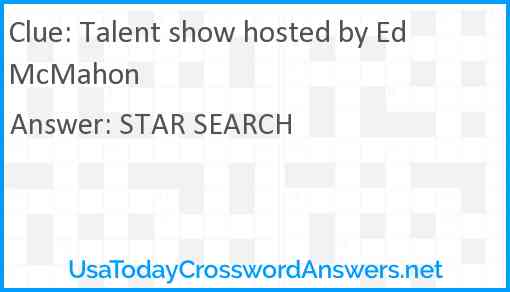 Talent show hosted by Ed McMahon Answer